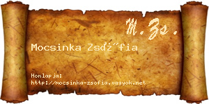 Mocsinka Zsófia névjegykártya